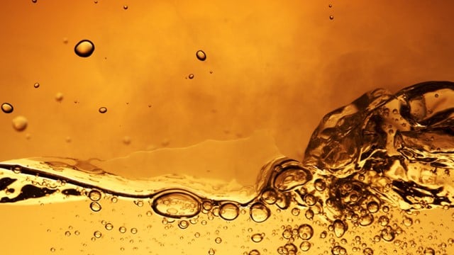 yellow oil with bubbles